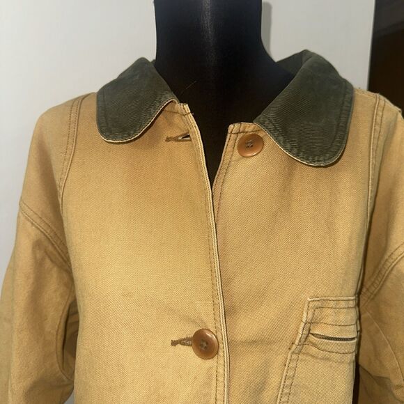 Vtg LL Bean  Chore Coat Barn Field Canvas Jacket Primaloft Flannel Lined - Picture 2 of 16